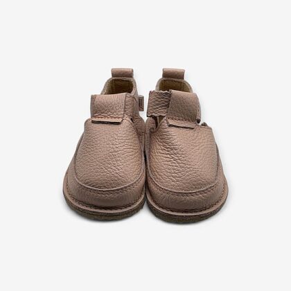 Pantofi Barefoot Macco, Culoare Roz Uni, Primii Pași, Talpă Flexibilă și Antiderapantă, Hand-Made, Piele Naturală